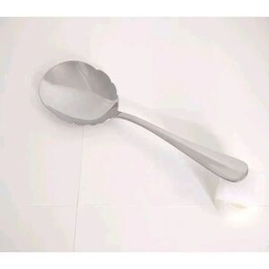Wallace 18/10 Continental Classic Stainless Serving Spoon Scalloped Edge
